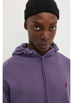 Gramicci bluza bawełniana One Point Hooded Sweatshirt męska kolor fioletowy z kapturem gładka ze sklepu ANSWEAR.com w kategorii Bluzy męskie - zdjęcie 173872298