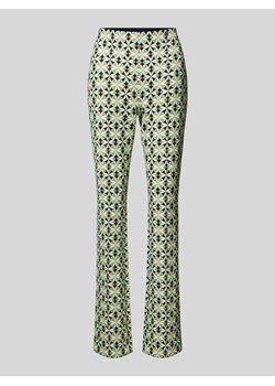 Spodnie do garnituru z poszerzaną nogawką i aplikacją z logo ze sklepu Peek&Cloppenburg  w kategorii Spodnie damskie - zdjęcie 173872358