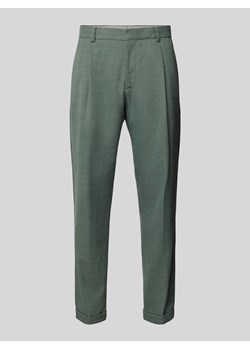Spodnie do garnituru o kroju tapered fit z zakładkami w pasie model ‘Luis’ ze sklepu Peek&Cloppenburg  w kategorii Spodnie męskie - zdjęcie 173872479