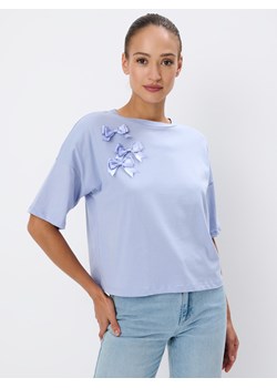 Mohito - Bawełniana niebieska bluzka - błękitny ze sklepu Mohito w kategorii Bluzki damskie - zdjęcie 173873236