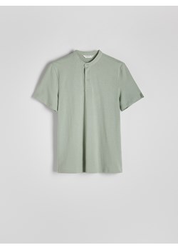 Reserved - Koszulka polo regular ze stójką - zielony ze sklepu Reserved w kategorii T-shirty męskie - zdjęcie 173873759
