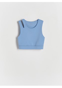 Reserved - Top z wycięciem - niebieski ze sklepu Reserved w kategorii Bluzki dziewczęce - zdjęcie 173873809