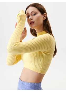 Sinsay - Sweter krótki ze stójką - żółty ze sklepu Sinsay w kategorii Swetry damskie - zdjęcie 173874217