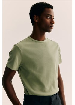 H & M - Prążkowany T-shirt Slim Fit - Zielony ze sklepu H&M w kategorii Bluzki damskie - zdjęcie 173874489