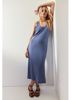 H & M - Sukienka z dzianiny w prążki - Niebieski ze sklepu H&M w kategorii Sukienki - zdjęcie 173874526