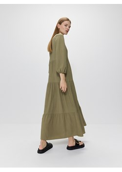 Reserved - Sukienka oversize z wiskozą i lnem - zielony ze sklepu Reserved w kategorii Sukienki - zdjęcie 173875147