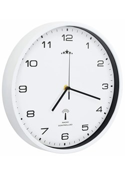 Biały okrągły zegar wiszący 31 cm Lusso 2X ze sklepu Edinos.pl w kategorii Zegary - zdjęcie 173875817
