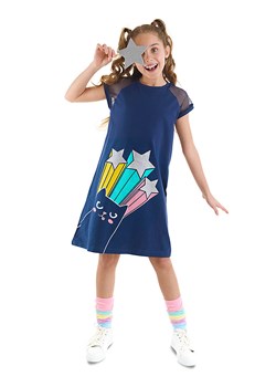 Denokids Sukienka &quot;Cat&amp;Stars&quot; w kolorze granatowym ze sklepu Limango Polska w kategorii Sukienki dziewczęce - zdjęcie 173876287
