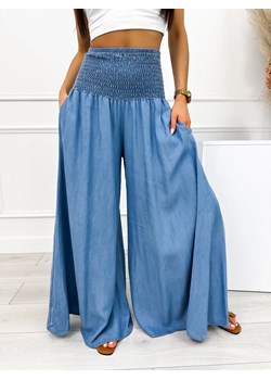 Niebieskie Jeansowe Spodnie z Szeroką Nogawką ze sklepu ModnaKiecka.pl w kategorii Spodnie damskie - zdjęcie 173877085