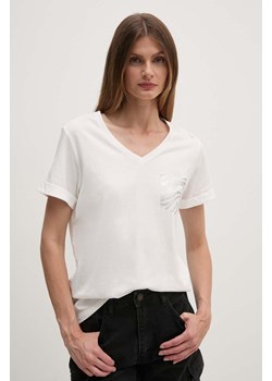 Liu Jo t-shirt bawełniany damski kolor biały TF4078 J6040 ze sklepu ANSWEAR.com w kategorii Bluzki damskie - zdjęcie 173877606