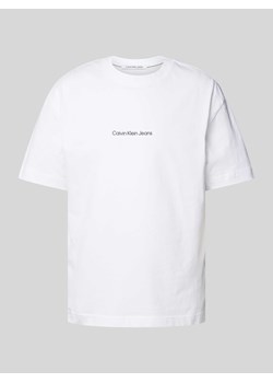 T-shirt z nadrukiem z logo model ‘GRID MONOGRAM’ ze sklepu Peek&Cloppenburg  w kategorii T-shirty męskie - zdjęcie 173877989