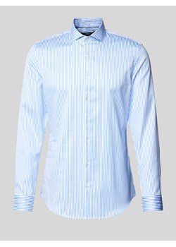 Koszula biznesowa o kroju super slim fit z tkaniny two-ply z kołnierzykiem typu kent ze sklepu Peek&Cloppenburg  w kategorii Koszule męskie - zdjęcie 173878218