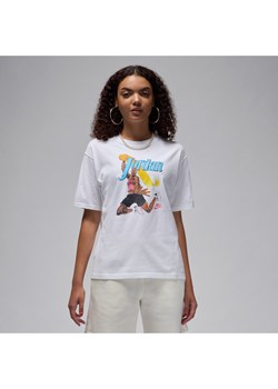 T-shirt damski typu girlfriend z grafiką Jordan - Biel ze sklepu Nike poland w kategorii Bluzki damskie - zdjęcie 173878786