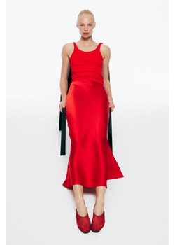 H & M - Spódnica z krepowanej satyny - Czerwony ze sklepu H&M w kategorii Spódnice - zdjęcie 173879057