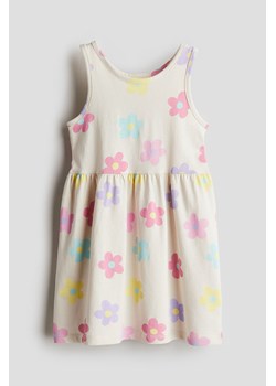 H & M - Bawełniana sukienka we wzory - Beżowy ze sklepu H&M w kategorii Sukienki dziewczęce - zdjęcie 173879059