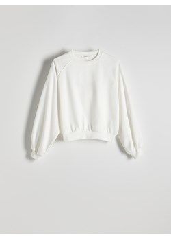 Reserved - Bawełniana bluza - biały ze sklepu Reserved w kategorii Bluzy damskie - zdjęcie 173882996