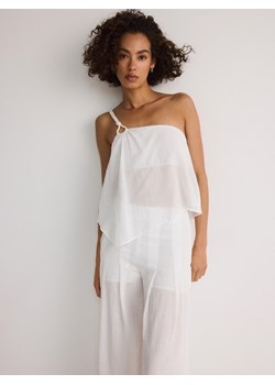 Reserved - Asymetryczny top - biały ze sklepu Reserved w kategorii Bluzki damskie - zdjęcie 173883109