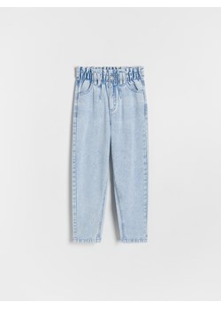 Reserved - Jeansy paperbag high waist - niebieski ze sklepu Reserved w kategorii Spodnie dziewczęce - zdjęcie 173883188