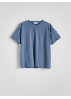 Reserved - Bawełniany t-shirt - granatowy ze sklepu Reserved w kategorii Bluzki damskie - zdjęcie 173883196
