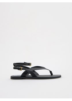 Reserved - Skórzane sandały z paskami - czarny ze sklepu Reserved w kategorii Sandały damskie - zdjęcie 173883226