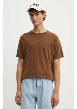 American Vintage t-shirt bawełniany męski kolor brązowy melanżowy MVUP02AH24 ze sklepu ANSWEAR.com w kategorii T-shirty męskie - zdjęcie 173883946