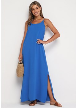 Niebieska Taliowana Sukienka na Ramiączkach Rivaniell ze sklepu Born2be Odzież w kategorii Sukienki - zdjęcie 173884217