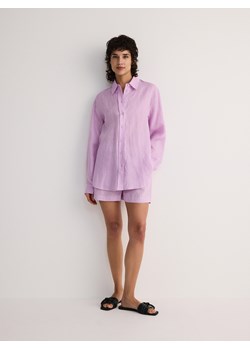 Reserved - Koszula z lnu - fioletowy ze sklepu Reserved w kategorii Koszule damskie - zdjęcie 173885009