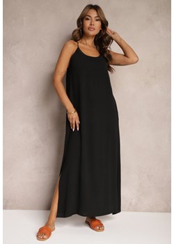 Czarna Sukienka na Ramiączkach o Taliowanym Kroju Rivatta ze sklepu Renee odzież w kategorii Komplety i garnitury damskie - zdjęcie 173886906
