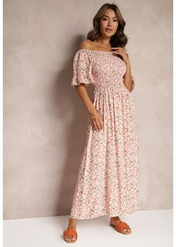 Jasnoróżowa Rozkloszowana Bawełniana Sukienka o Rozkloszowanym Kroju Osvia ze sklepu Renee odzież w kategorii Sukienki - zdjęcie 173886929