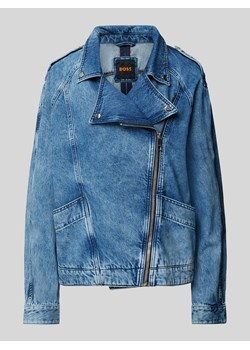 Kurtka jeansowa z asymetrycznym zamkiem błyskawicznym ze sklepu Peek&Cloppenburg  w kategorii Kurtki damskie - zdjęcie 173887849