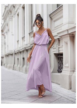 Maxi sukienka na ramiączkach ZADA - liliowa ze sklepu magmac.pl w kategorii Sukienki - zdjęcie 173888418