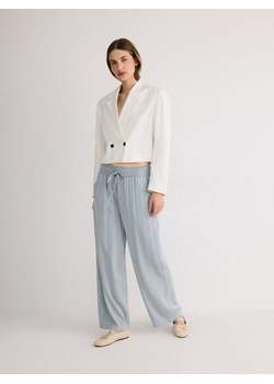 Reserved - Spodnie z wiskozy - jasnoszary ze sklepu Reserved w kategorii Spodnie damskie - zdjęcie 173888655