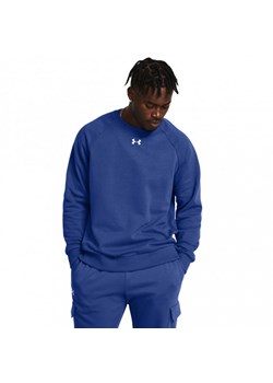 Męska bluza dresowa nierozpinana bez kaptura Under Armour UA Rival Fleece Crew - niebieska ze sklepu Sportstylestory.com w kategorii Bluzy męskie - zdjęcie 173889357