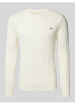 Sweter z dzianiny z wzorem warkocza ze sklepu Peek&Cloppenburg  w kategorii Swetry męskie - zdjęcie 173889498