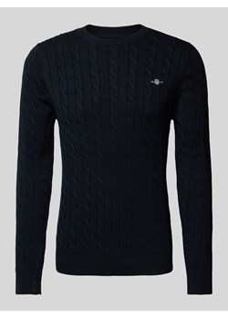 Sweter z dzianiny z wzorem warkocza ze sklepu Peek&Cloppenburg  w kategorii Swetry męskie - zdjęcie 173889528