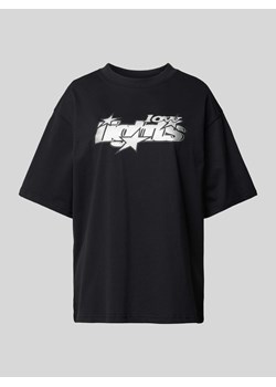 T-shirt o kroju oversized z nadrukiem z logo model ‘LUCKY 7’ ze sklepu Peek&Cloppenburg  w kategorii Bluzki damskie - zdjęcie 173889567