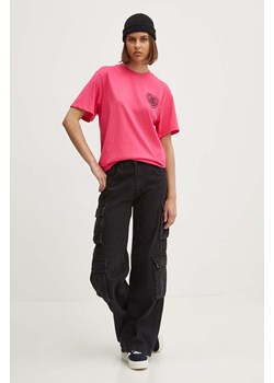 HUGO t-shirt bawełniany damski kolor różowy 50521072 ze sklepu ANSWEAR.com w kategorii Bluzki damskie - zdjęcie 173890219