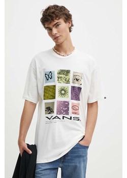Vans t-shirt bawełniany męski kolor beżowy z nadrukiem VN000HFQFS81 ze sklepu ANSWEAR.com w kategorii T-shirty męskie - zdjęcie 173890249