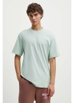 HUGO t-shirt bawełniany męski kolor zielony gładki 50488330 ze sklepu ANSWEAR.com w kategorii T-shirty męskie - zdjęcie 173890296
