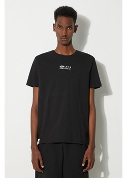 Alpha Industries t-shirt bawełniany kolor czarny z nadrukiem 118529.649-CZARNY ze sklepu PRM w kategorii T-shirty męskie - zdjęcie 173890409