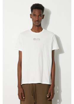 Alpha Industries t-shirt bawełniany kolor biały z nadrukiem 118529.626-BIALY ze sklepu PRM w kategorii T-shirty męskie - zdjęcie 173890415