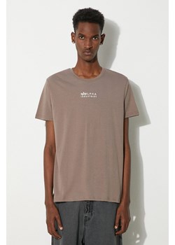 Alpha Industries t-shirt bawełniany kolor szary z nadrukiem 118529.628-SZARY ze sklepu PRM w kategorii T-shirty męskie - zdjęcie 173890417