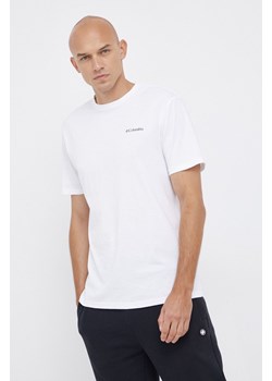 Columbia T-shirt bawełniany North Cascades kolor biały z nadrukiem 1834041-575 ze sklepu PRM w kategorii T-shirty męskie - zdjęcie 173890439