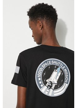 Alpha Industries t-shirt bawełniany Space Shuttle T kolor czarny z nadrukiem 176507.03 ze sklepu PRM w kategorii T-shirty męskie - zdjęcie 173890465