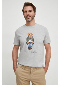 Polo Ralph Lauren t-shirt bawełniany kolor szary z nadrukiem ze sklepu PRM w kategorii T-shirty męskie - zdjęcie 173890475