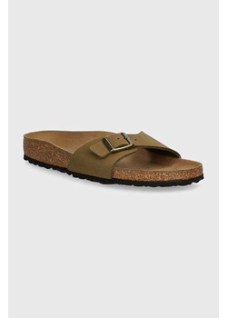 Birkenstock klapki Madrid damskie kolor zielony 1027974 ze sklepu PRM w kategorii Klapki damskie - zdjęcie 173890507