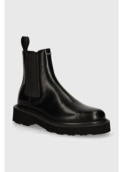 Kenzo sztyblety skórzane Ukio Chelsea Boots damskie kolor czarny na płaskim obcasie FE62BT115L52.99 ze sklepu PRM w kategorii Botki - zdjęcie 173890579