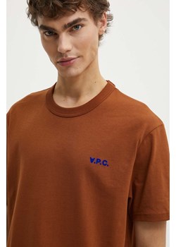 A.P.C. t-shirt bawełniany t-shirt boxy petit vpc męski kolor brązowy melanżowy COHBQ.H26391 ze sklepu PRM w kategorii T-shirty męskie - zdjęcie 173890715