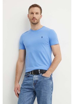 Polo Ralph Lauren t-shirt bawełniany męski kolor fioletowy gładki 710671438 ze sklepu PRM w kategorii T-shirty męskie - zdjęcie 173890809
