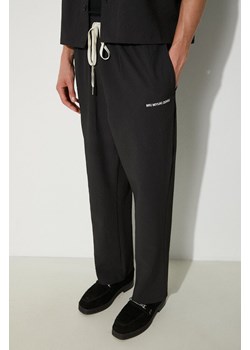 MKI MIYUKI ZOKU spodnie Seersucker Trousers męskie kolor czarny proste SEERSUCKER.TROUSERS ze sklepu PRM w kategorii Spodnie męskie - zdjęcie 173890929